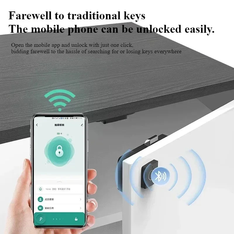 Smart Home Biometrisches Fingerabdruckschloss Versteckte Schublade Elektronisches Schloss Privatsphäre Dateispeicherung Schlüsselloser Sicherheitsschutz für Privathaushalte