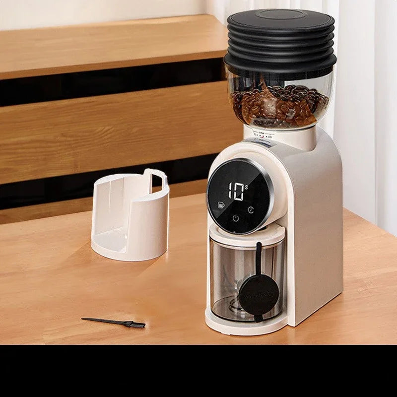 Italienische Kaffeemühle, einstellbare Grobheit, Smart-Screen, elektrische Bohnenmühle, Kaffeemühle für Zuhause mit italienischem Ständer