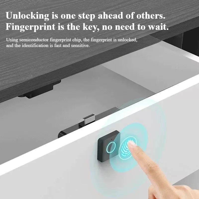 Smart Home Biometrisches Fingerabdruckschloss Versteckte Schublade Elektronisches Schloss Privatsphäre Dateispeicherung Schlüsselloser Sicherheitsschutz für Privathaushalte