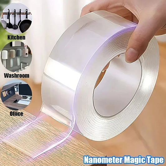 3-10m Strong Double Sided Nano Tape 1mm 2mm Adhesive Transparent Doble Side Strips Waterproof Tape Glue for Home House Strip