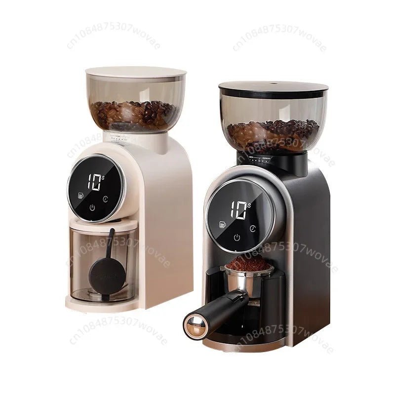 Italienische Kaffeemühle, einstellbare Grobheit, Smart-Screen, elektrische Bohnenmühle, Kaffeemühle für Zuhause mit italienischem Ständer