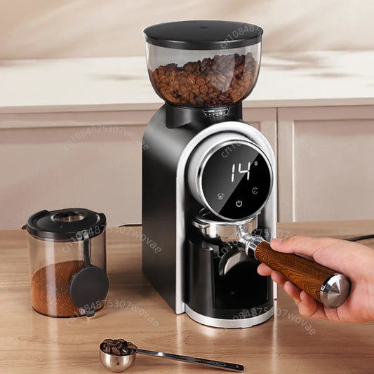 Italian Coffee Bean Grinder Adjustable Coarseness Smart Screen Electric Bean Grinder Home Coffee Grinder with Italian Stand